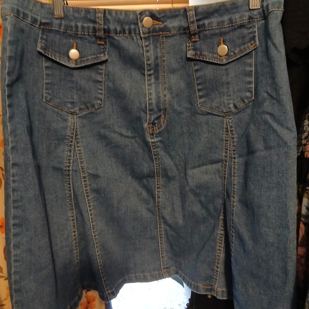 Source Unknown Denim Skater Skirt